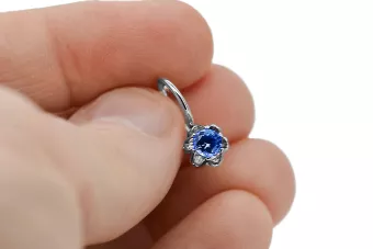 Стерлингово сребро 925 925 Sapphire Обеци vec013s Руски Съветски СССР Винтидж Ар-деко style